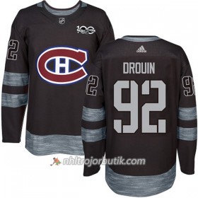 Män Ishockey Montreal Canadiens Tröja Jonathan Drouin 92 1917-2017 100th Anniversary Adidas Svart Authentic